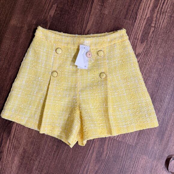 NWT Versona tweed lined dress shorts - Yellow - Size 2 - Picture 1 of 7